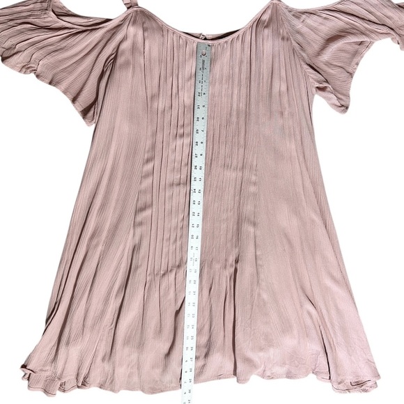 TORRID Mauve Cold Shoulder Trapeze Dress Rayon Gauze Lined Relaxed Fit 1 (14/16) - Picture 4 of 9
